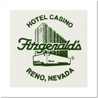 Retro Vintage Fitzgerald's Hotel Casino Las Vegas Posters and Art